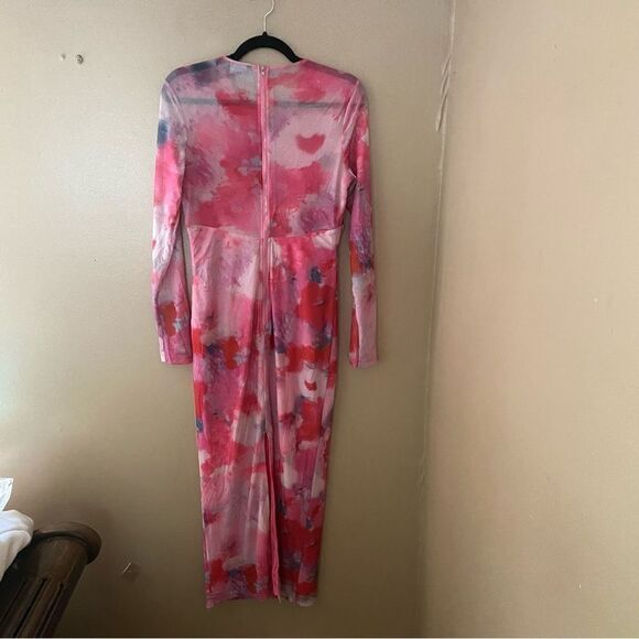 BARDOT Lena corset Mesh Midi Dress In Wildflower print bodycon Revolve XL 10 - Picture 9 of 16